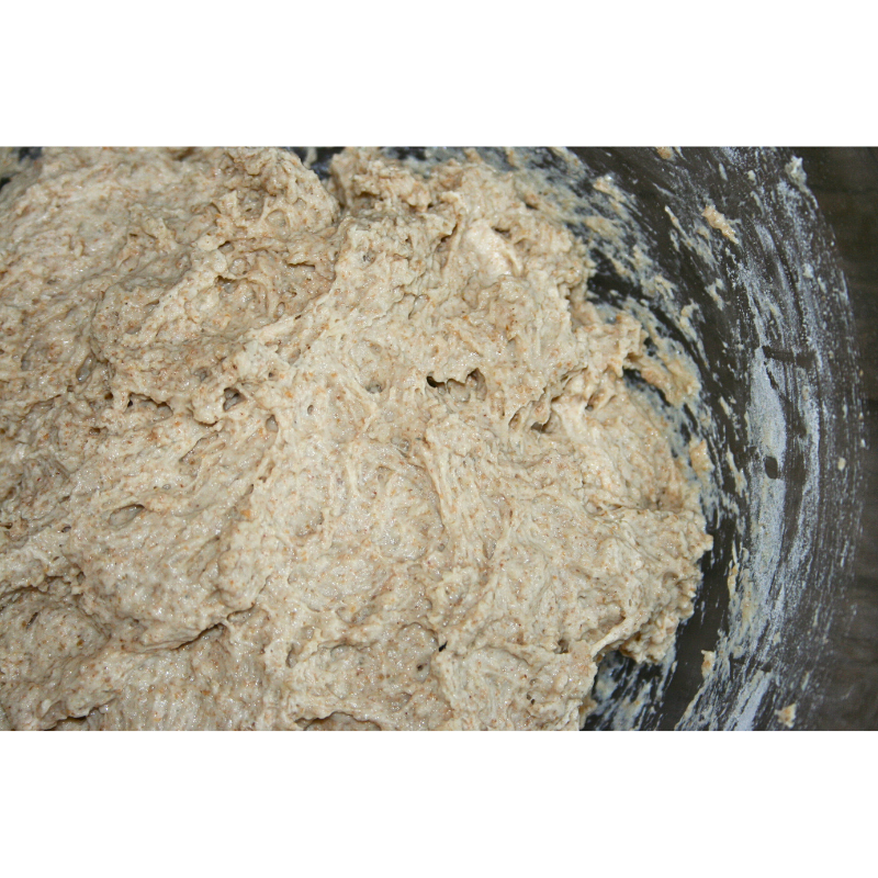 close up of flour and water combined